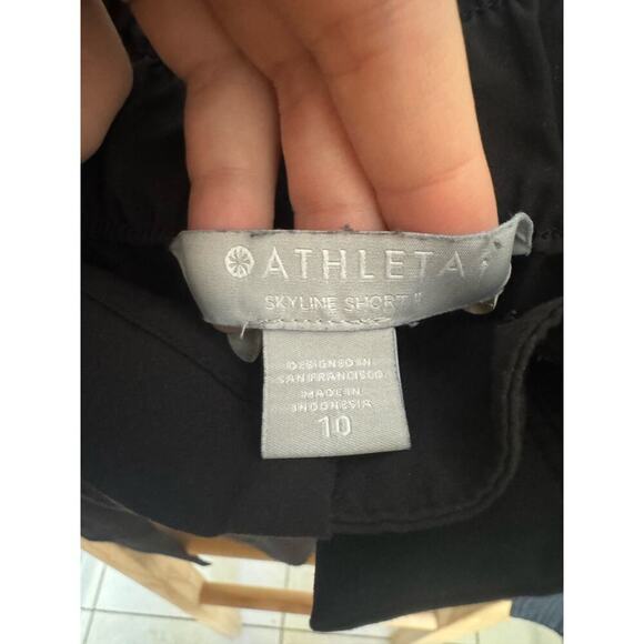 Athleta Skyline Shorts Paperbag Waist Tie Pleated High Waisted Black Size 10 - Picture 7 of 9